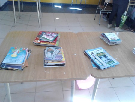 Libros recolectados por alumnos de Trabajo Social,los cuales fueron dados a los niños. 